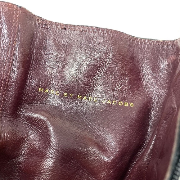 MARC BY MARC JACOBS Gold Buckle Leather Suede MidCalf Belted HEEL BOOTS / EU 37 - Picture 12 of 16